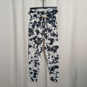 Bassike Womens Black and White Splatter Joggers